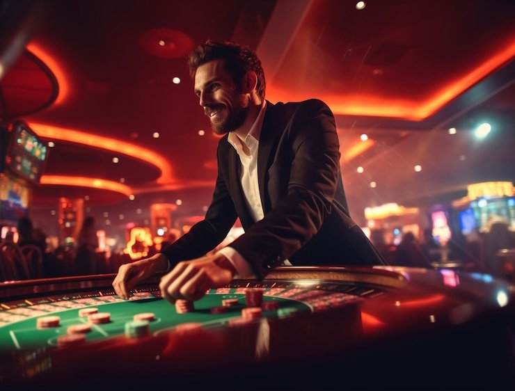 Dealer baccarat profesional di studio daya138 VIP